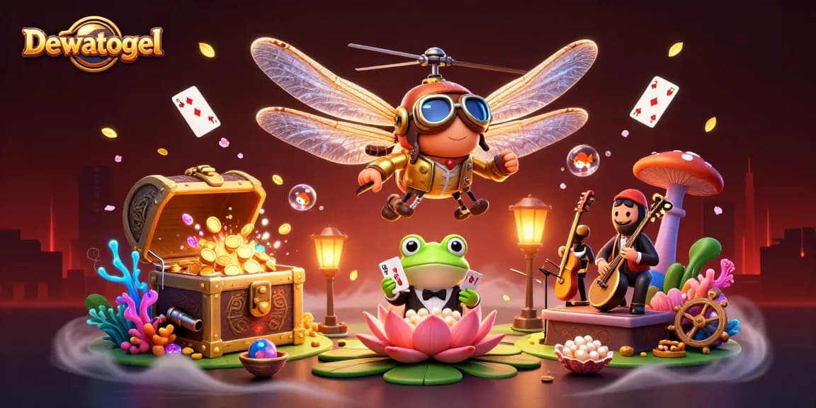 Dewatogel menghadirkan pengalaman bermain dengan pemandangan kasino menarik dan croupier katak yang profesional.