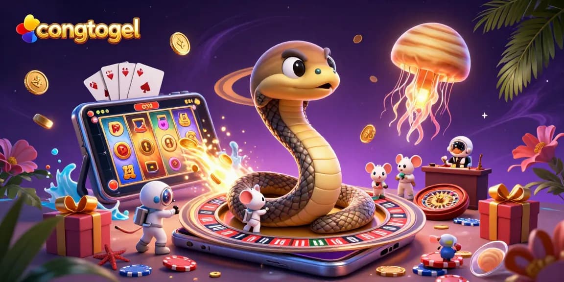 Engage with congtogel as astronaut mice bet on a cosmic roulette wheel with vibrant casino elements.