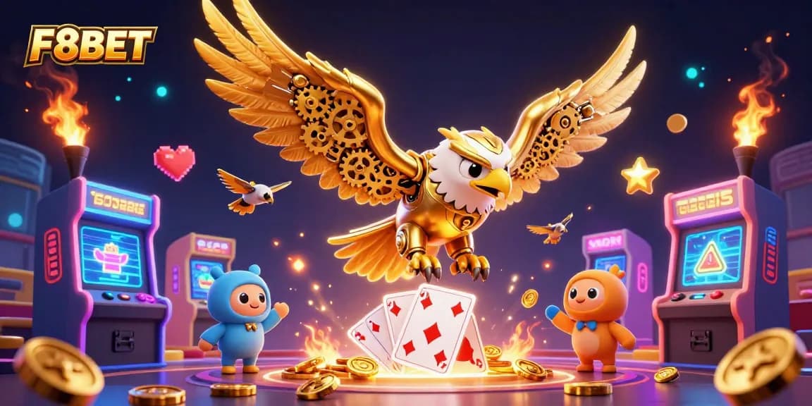 Experience thrilling gameplay with F8BET's vibrant casino atmosphere, featuring dynamic 3D characters.
