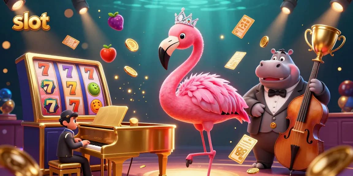 Putar slot dengan simbol keberuntungan dan karakter lucu di permainan kasino