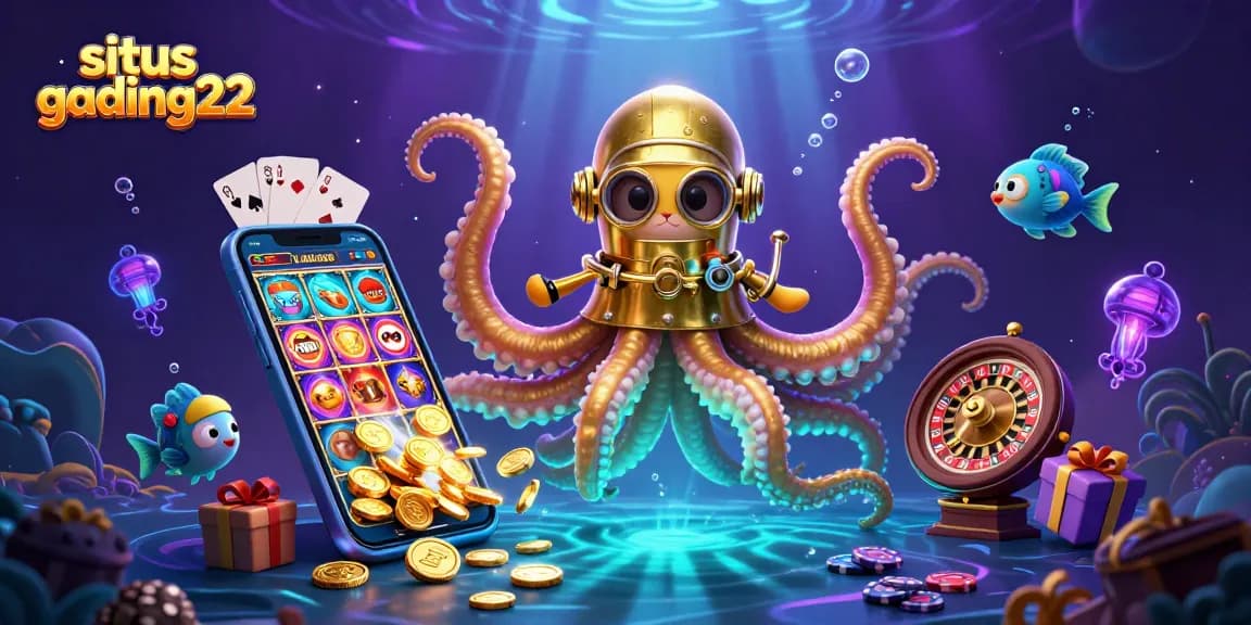 Spin and win with situs gading22 as a kraken, diving cat, and deep-sea fish bring the casino to life!
