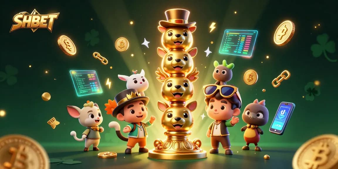Experience thrilling gambling with SHBET in this vibrant 3D illustration showcasing casino magic.