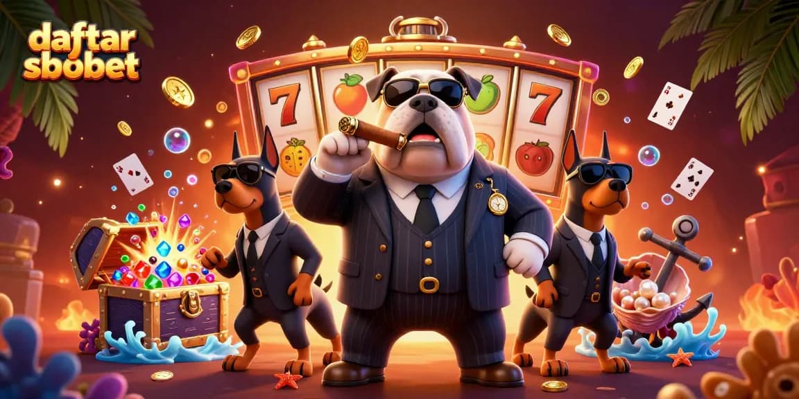 Engage with daftar sbobet for winning slot machines in a vibrant, detailed 3D casino scene.