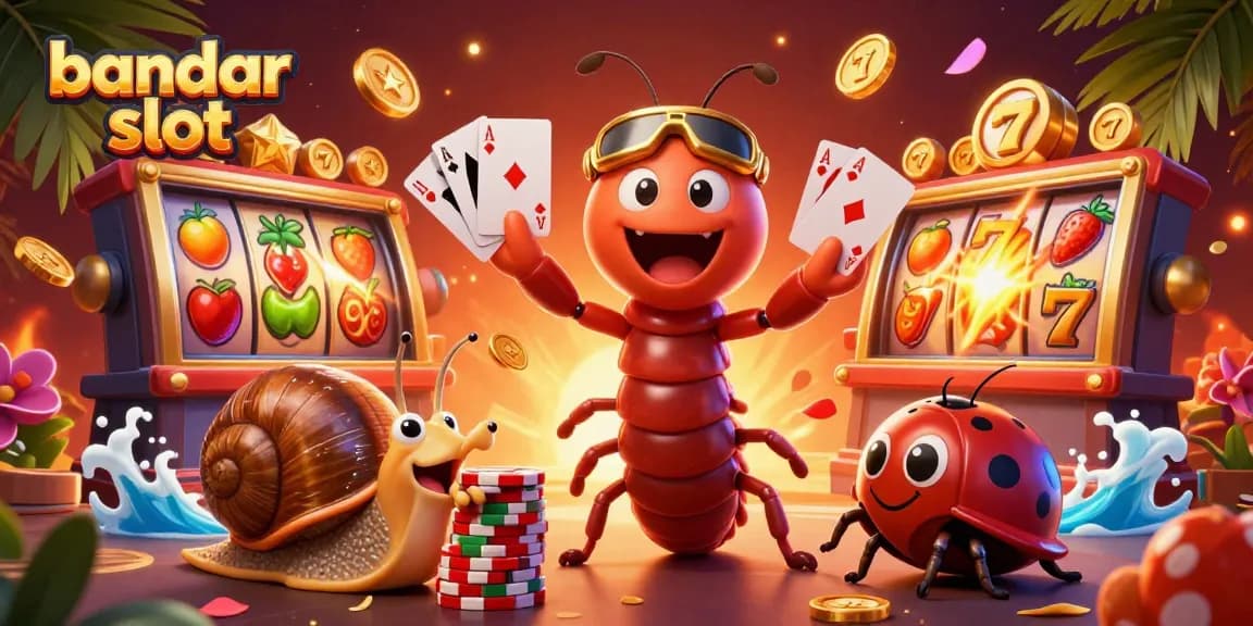 Menangkan permainan bandar slot dengan dealer unik dan simbol keberuntungan dalam ilustrasi kasino.