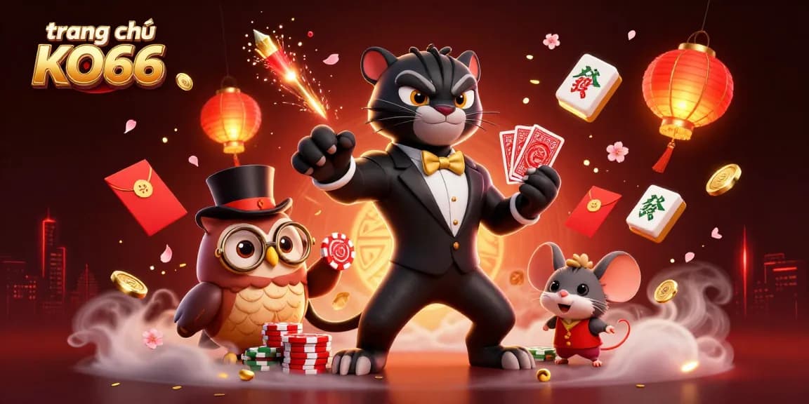 Engage with exciting gameplay at trang chủ KO66 with vibrant 3D characters and casino elements.