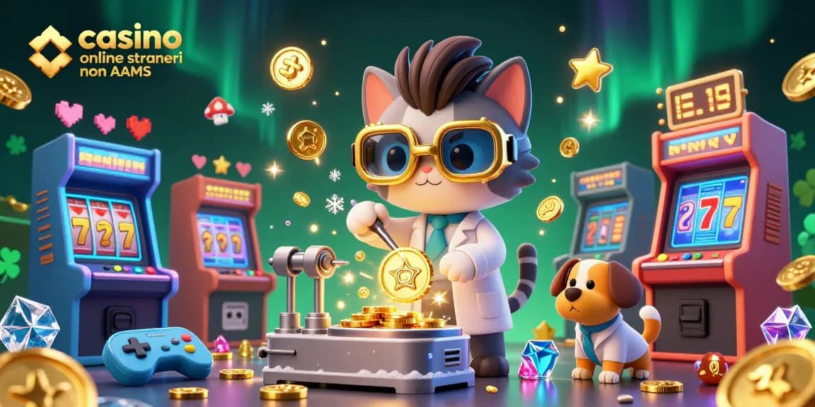 Interagisci con i casino online stranieri non AAMS attraverso un'illustrazione 3D vibrante che mostra l'emozione del gioco.