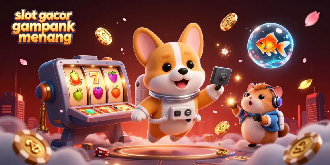 Experience the thrill of slot gacor gampang menang with a vibrant 3D cartoon scene featuring a space casino adventure.