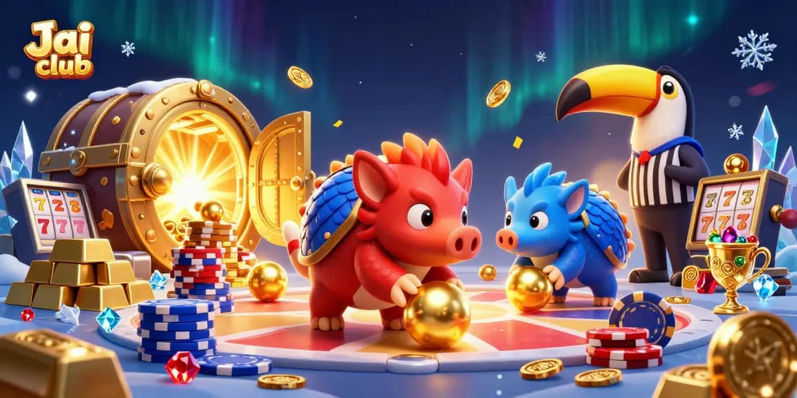 Experience the Jai club casino excitement with rival pangolins in action amidst dazzling riches.