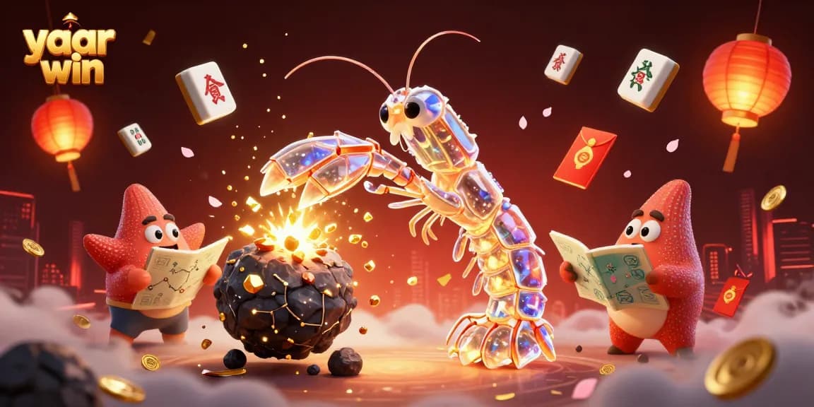 yaar win showcases a vibrant 3D scene of a samurai mantis shrimp in a casino adventure