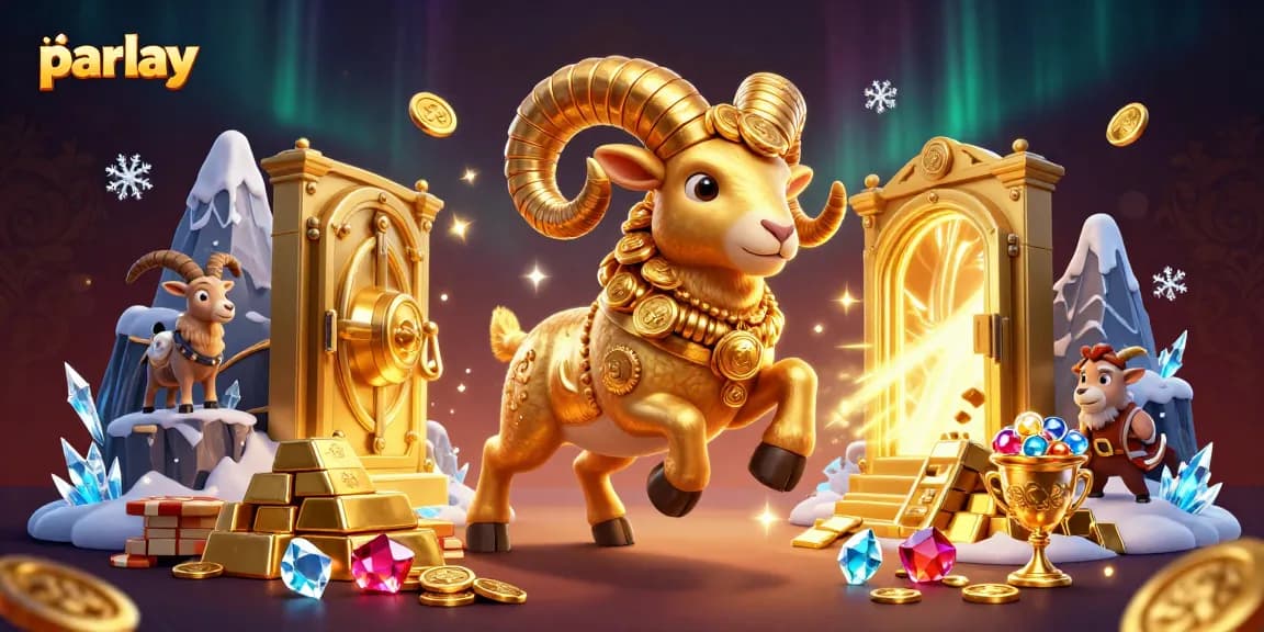 Experience the thrill of parlay betting with lively casino elements and dynamic characters.