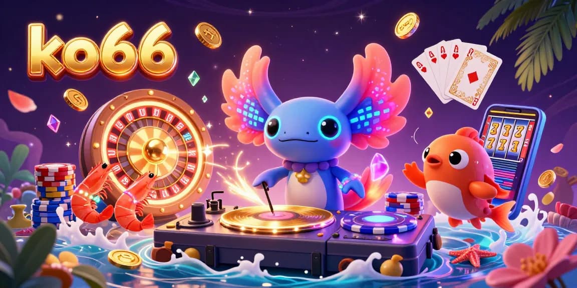 Experience the thrill of ko66 casino games with colorful characters and exciting elements in a vibrant scene.