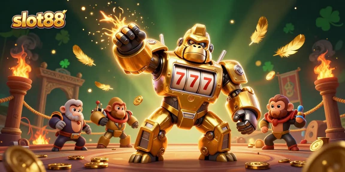 Menangkan slot88 dengan gorila emas raksasa dan mesin slot yang menakjubkan.