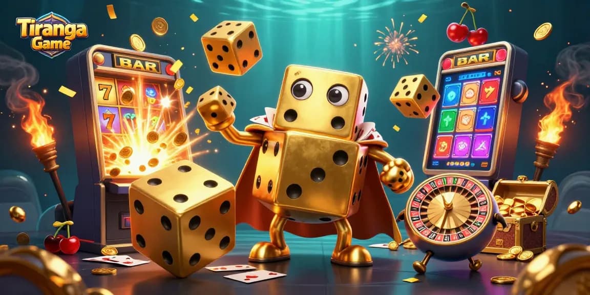 Tiranga Game features vibrant casino characters enjoying thrilling mobile gameplay with slot excitement.