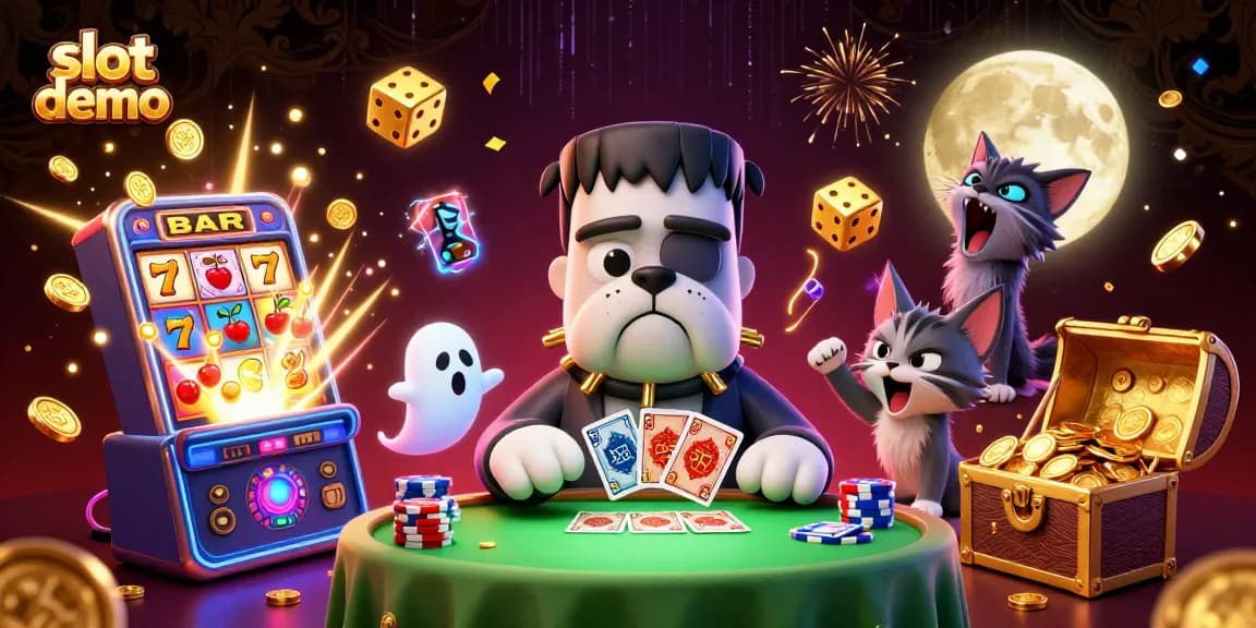 Engage in winning strategies with slot demo featuring lively casino characters and vibrant visuals.