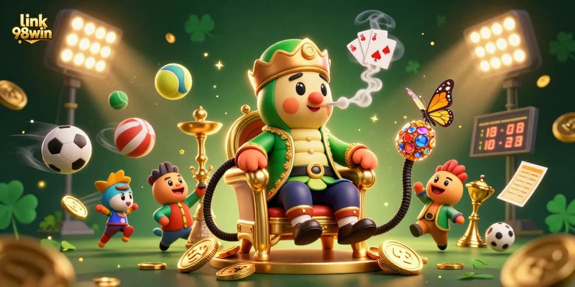 Experience the thrill of betting with link 98win in an immersive casino scene filled with excitement.