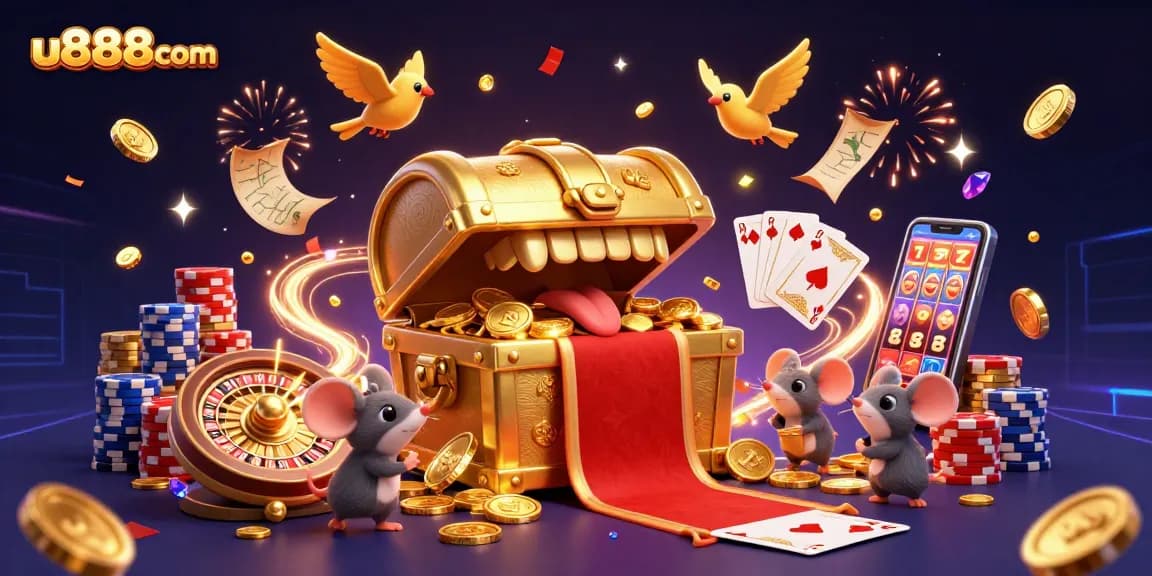 Discover enticing adventures at u888com with a captivating casino treasure scene bursting with action.
