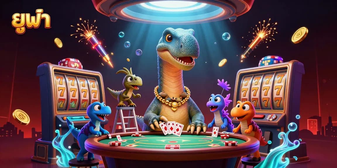 Experience the thrilling world of ยูฟ้า with vibrant characters in a dynamic casino setting filled with action.