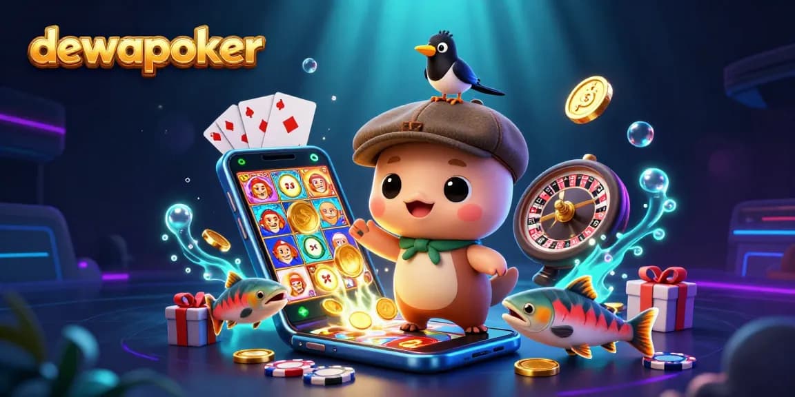 Rasakan keseruan bermain di dewapoker dengan ilustrasi penuh warna dari permainan slot dan karakter menarik.