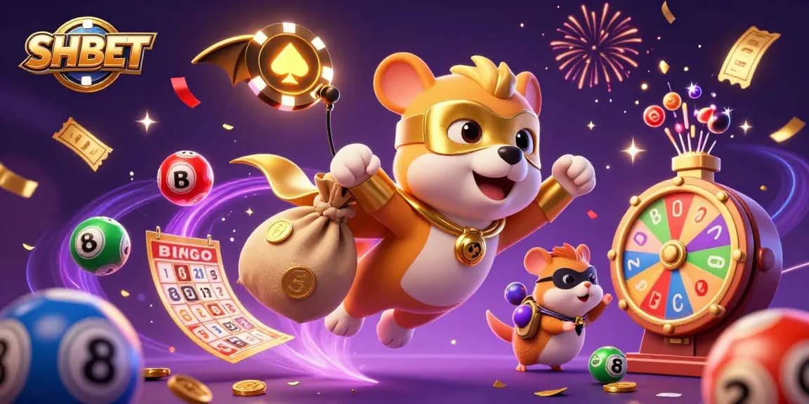 SHBET empowers players with gold coins and fun gambling elements, captivating vibrant 3D artwork.