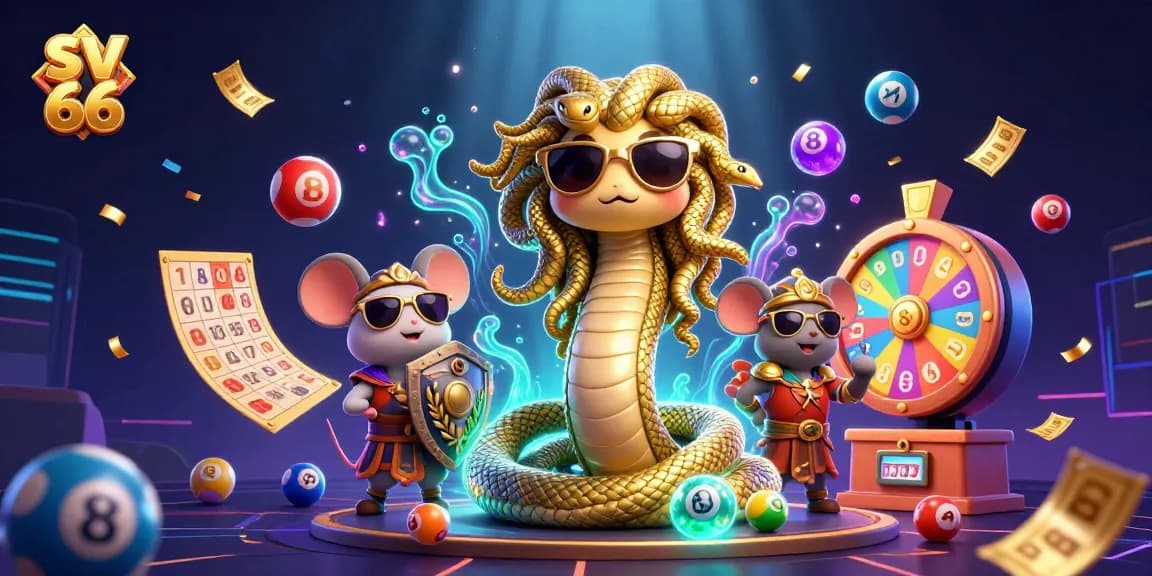 Experience the excitement of sv 66 with lively lottery themes and casino elements in a captivating 3D illustration.