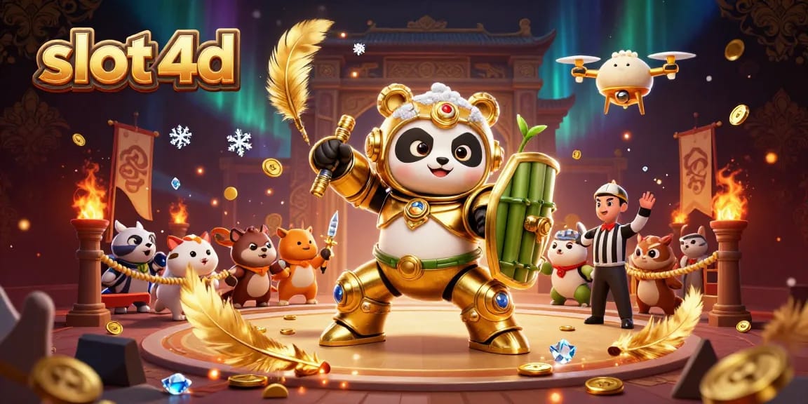 Engage with thrilling slot 4d action featuring a mech-suit golden panda in an exciting arena.