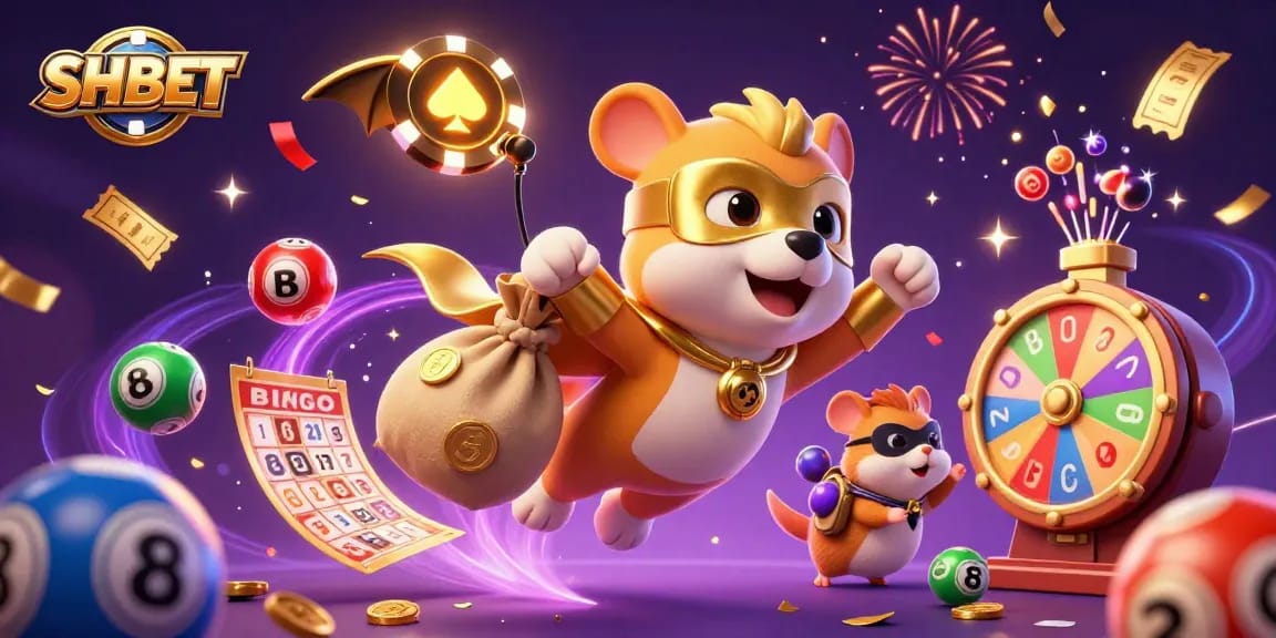 SHBET empowers players with gold coins and fun gambling elements, captivating vibrant 3D artwork.