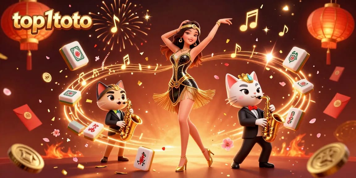 Engage with the thrilling world of top1toto lottery as golden notes and confetti swirl around vibrant characters.