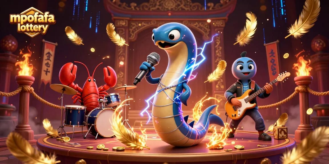 Play and win with the mpofafa lottery in a vibrant underwater casino scene featuring electric eel DJ.