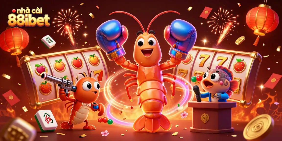 Join the excitement at nhà cái 88ibet with vibrant slot reels and underwater characters.
