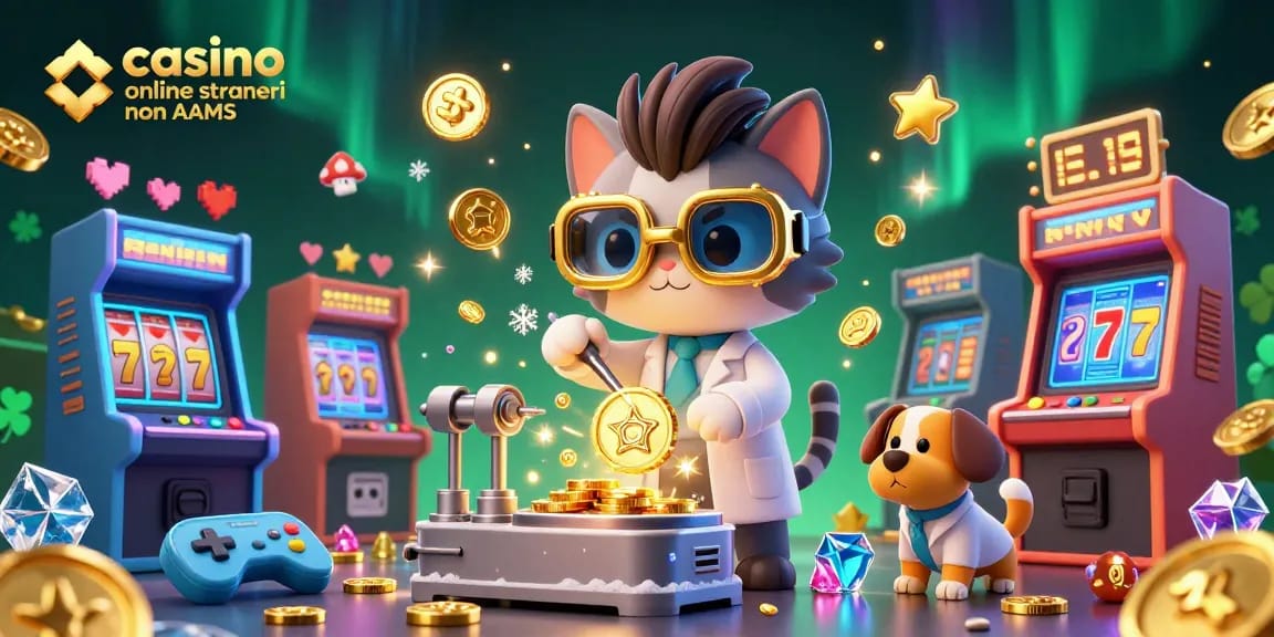Interagisci con i casino online stranieri non AAMS attraverso un'illustrazione 3D vibrante che mostra l'emozione del gioco.