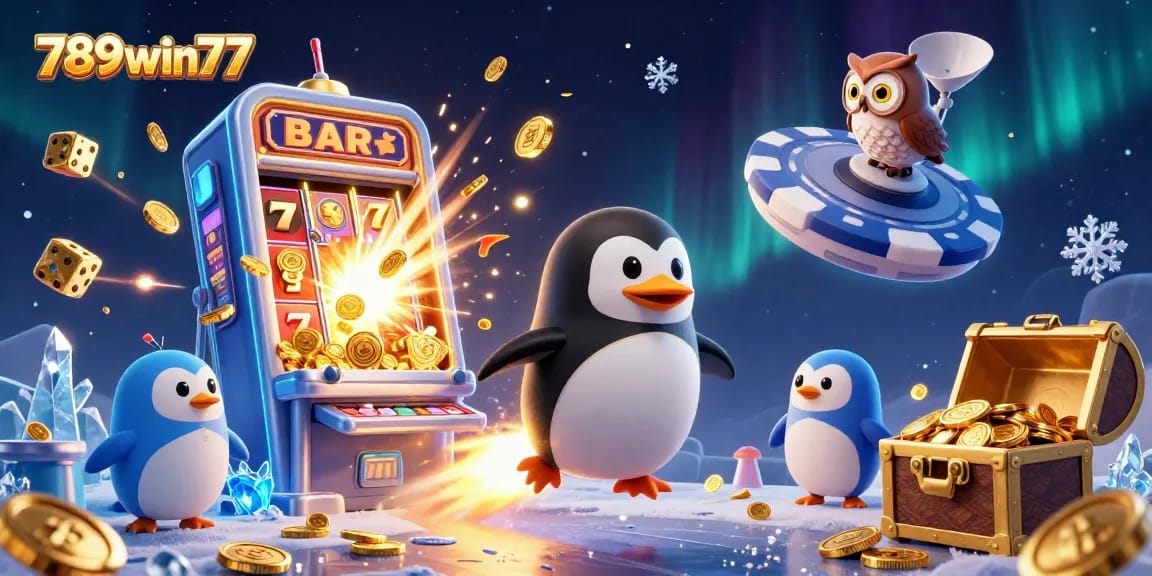 Experience thrilling wins at 789win77 with a vibrant casino adventure illustration