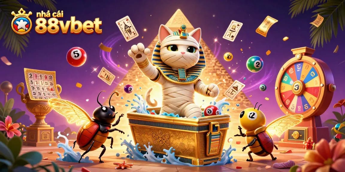 Engage with house edge games at nhà cái 88vbet, featuring vibrant characters and immersive casino elements.