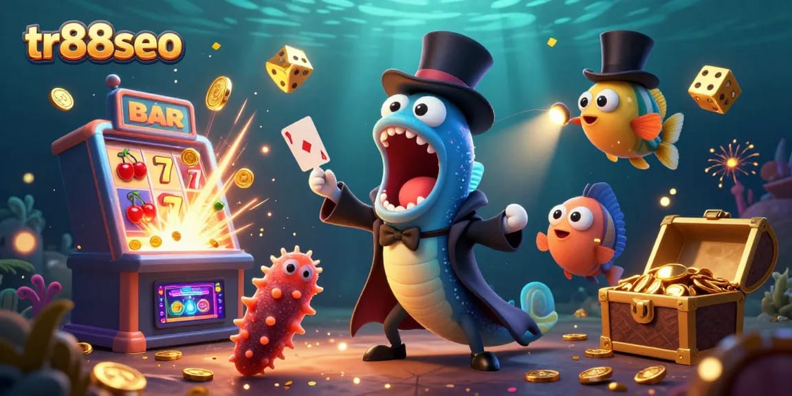 Experience thrilling wins at tr88seo with vibrant 3D characters celebrating jackpots in a captivating underwater casino.