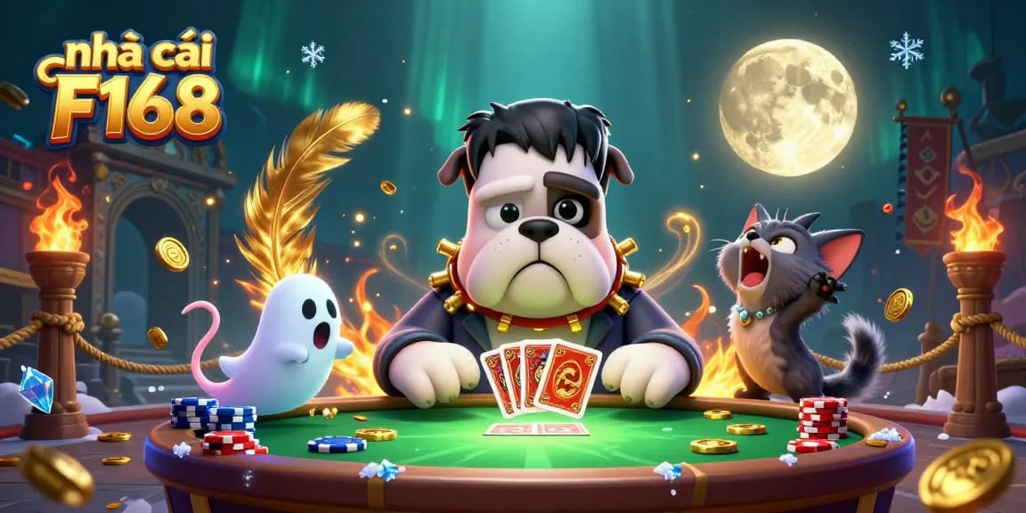 Experience thrilling gaming at nhà cái F168 with vibrant characters and exciting casino elements.