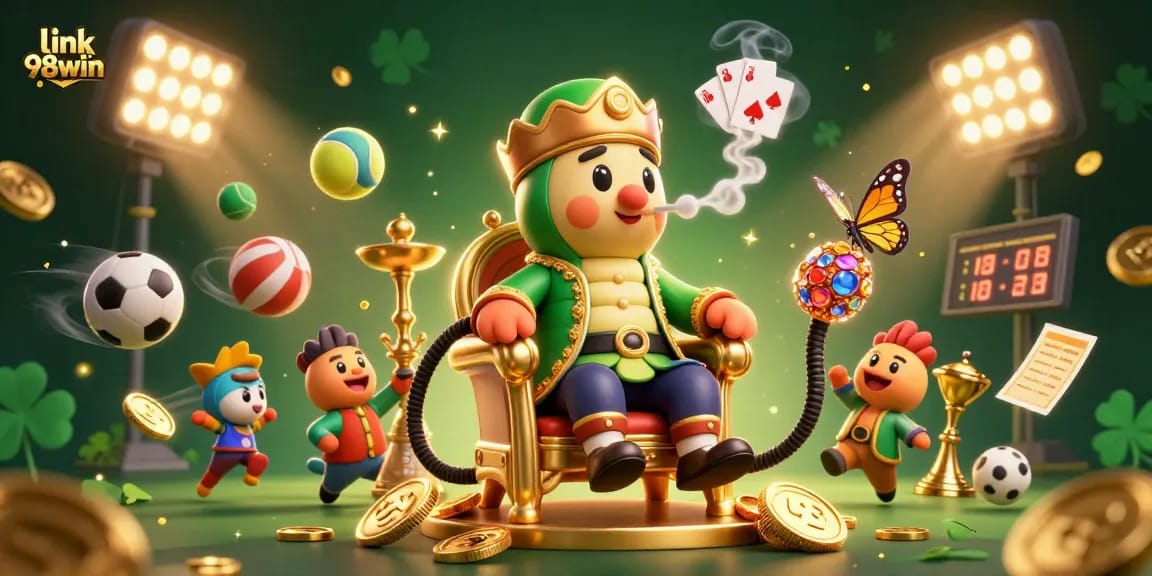 Experience the thrill of betting with link 98win in an immersive casino scene filled with excitement.