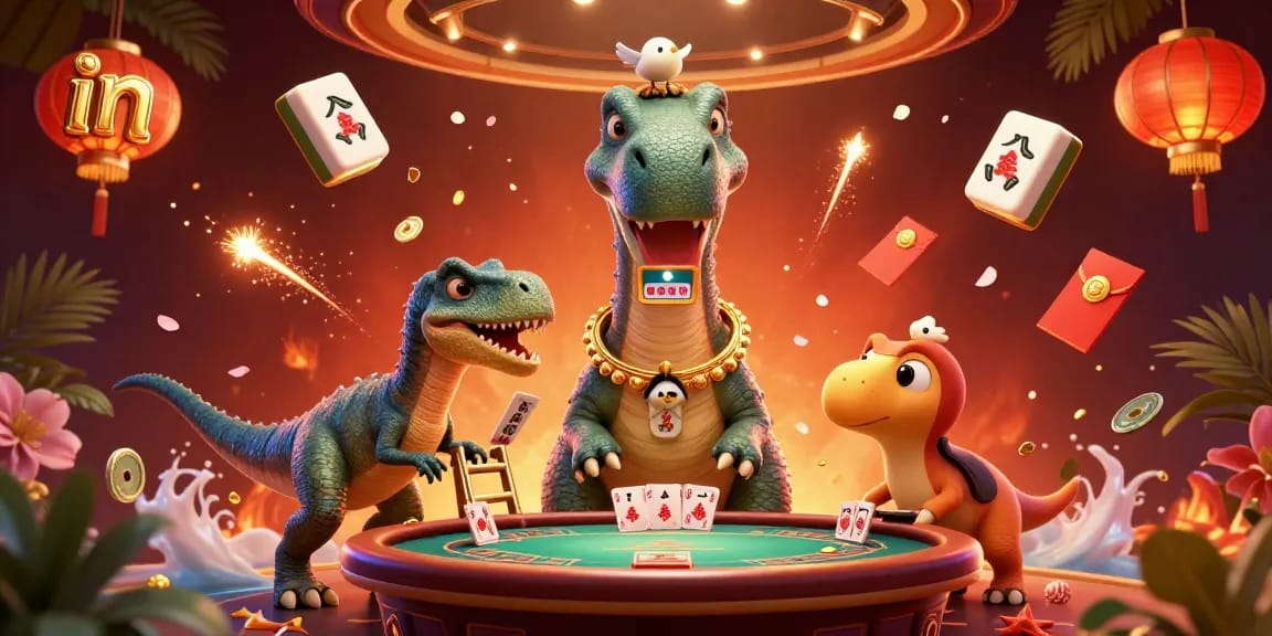 Play and win in a vibrant casino scene featuring a unique blend of characters and gambling elements.