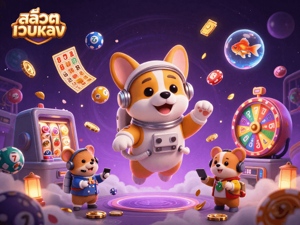 Engage in exciting slots gameplay with สล็อตเว็บตรง at a vibrant space station casino.