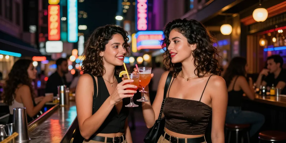 Gái gọi trong không gian nightlife thành phố, tự tin và quyến rũ.