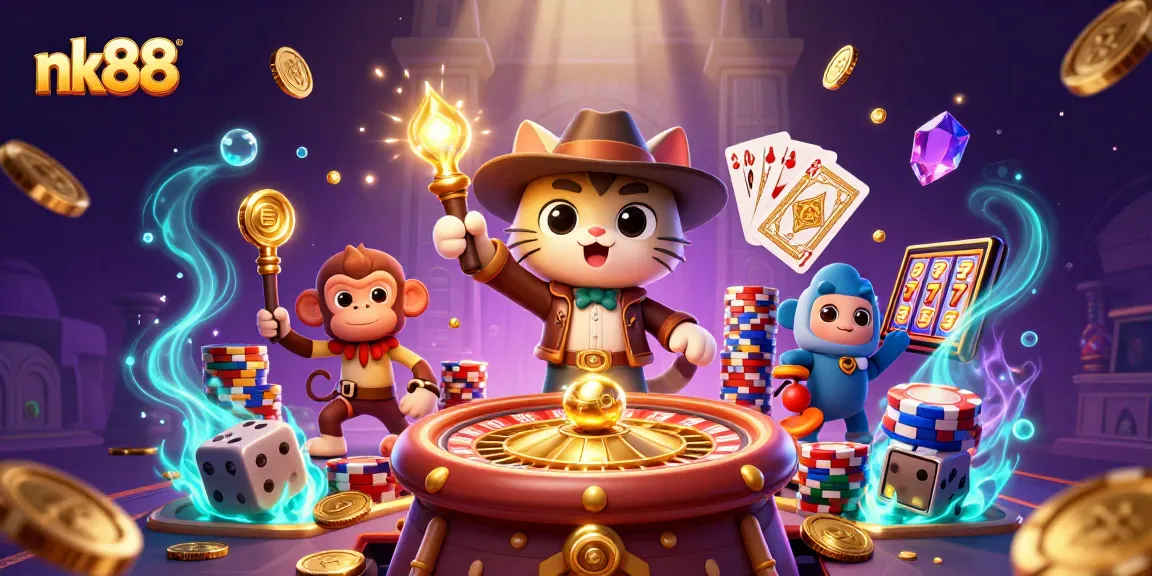 Engage with nk88's thrilling casino adventure as the explorer cat uncovers secrets with vibrant gold!