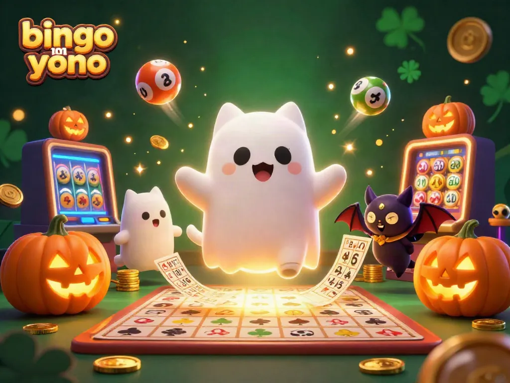Permainan bingo 101 yono yang menyenangkan dengan kucing hantu dan kelinci vampir di kasino.