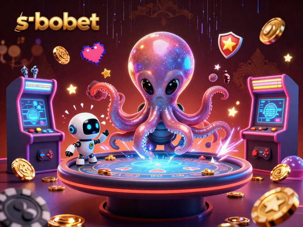 Engage in thrilling sbobet betting action with an alien octopus at a holographic poker table