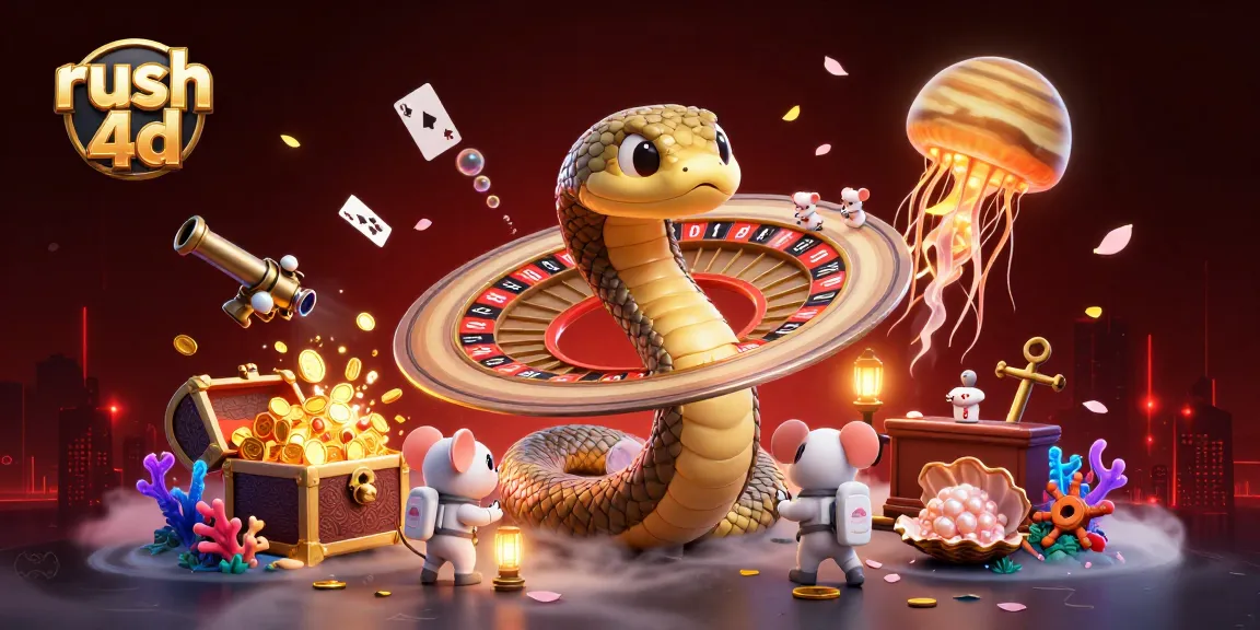 Memainkan rush 4d dengan ular Saturnus dan dealer ubur-ubur emas di lingkungan kasino luar angkasa.