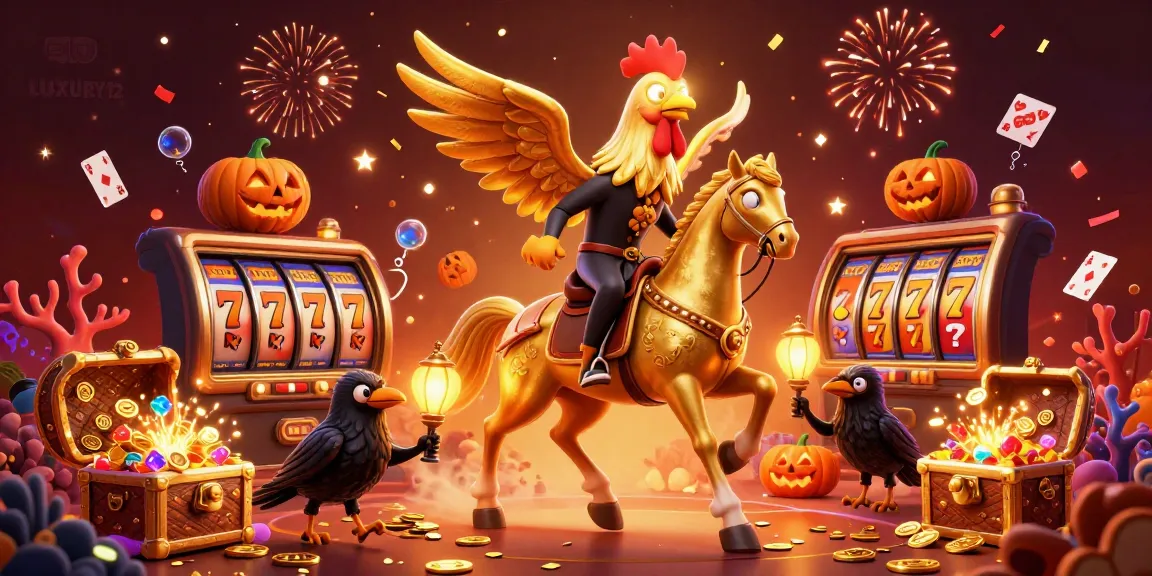 LUXURY12 invites players to engage in thrilling slot machines amidst a vibrant casino scene.