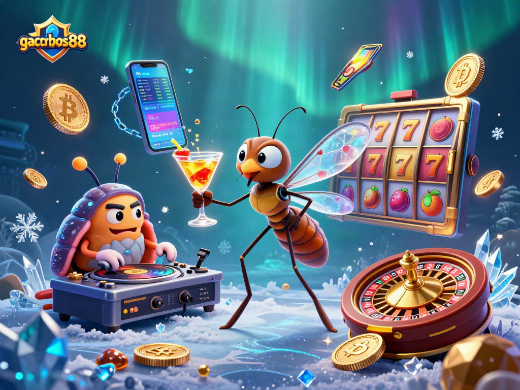 Engage with gacorbos88's vibrant slots scene, featuring dynamic characters and gaming elements.