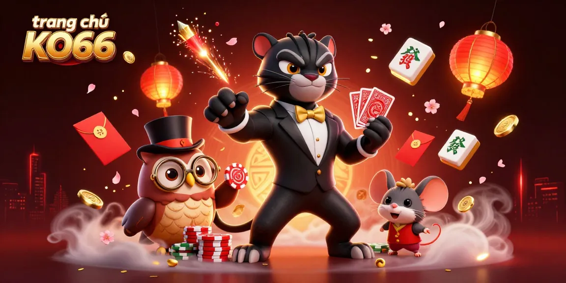 Engage with exciting gameplay at trang chủ KO66 with vibrant 3D characters and casino elements.