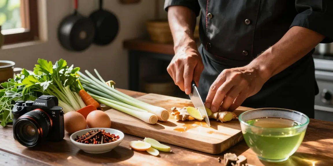 Preparing fresh ingredients including ginger and eggs in a Thai kitchen setting, embodying the essence of healthy cooking with สล็อต.