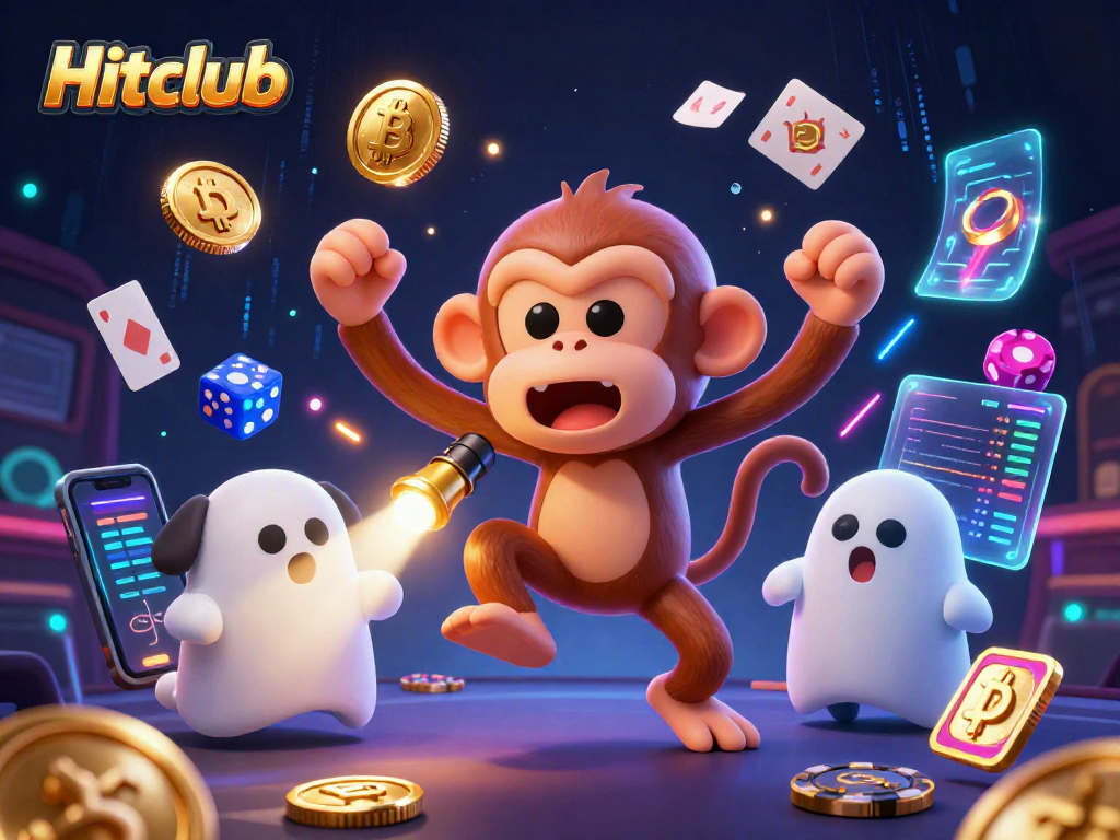 Engage with Hitclub at a haunted casino featuring a mischievous monkey and a brave puppy.