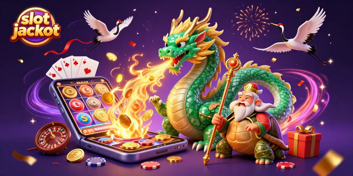 Engage with the thrilling world of slot jackpot as a dragon sparks excitement with golden fire amidst alluring casino games.