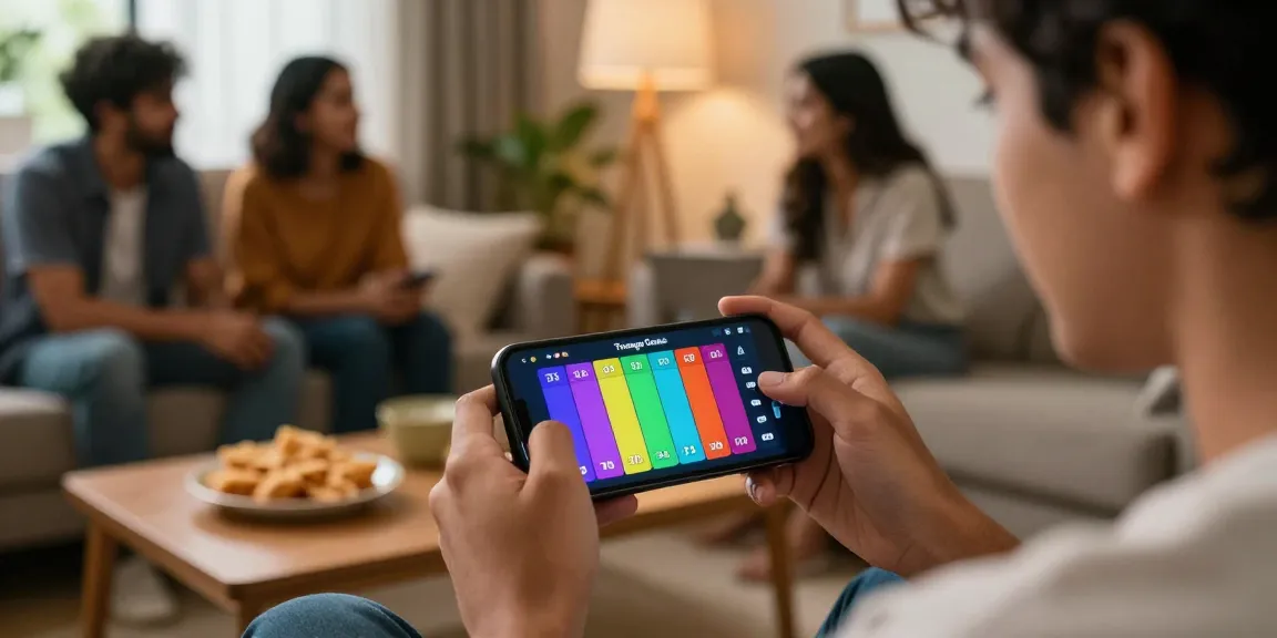 Tiranga Game user enjoying colour prediction games on smartphone in cozy living room setting