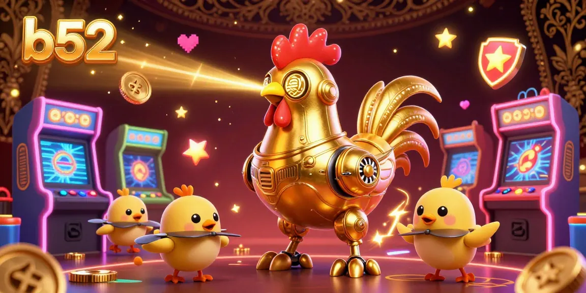 B52 enhances your gameplay with vibrant 3D illustration depicting casino excitement and engaging game elements.